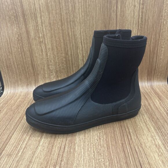 Helly Hansen Zip Up Rubber Scuba Water Fish Boot Black Rubber M 8.5 W 10 - Picture 3 of 10